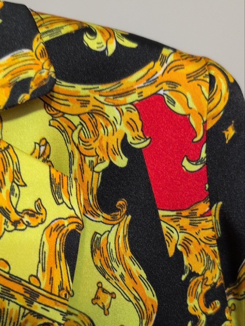 Multicolor Baroque-Print Blazer with Notch Lapel - Picture 3 of 13